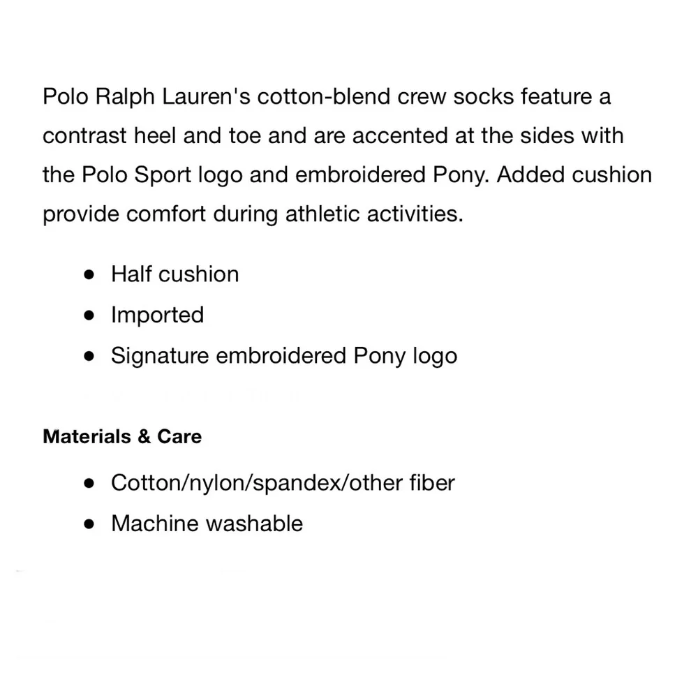 Polo Sport Ralph Lauren Crew Socks - Picture 2 of 2